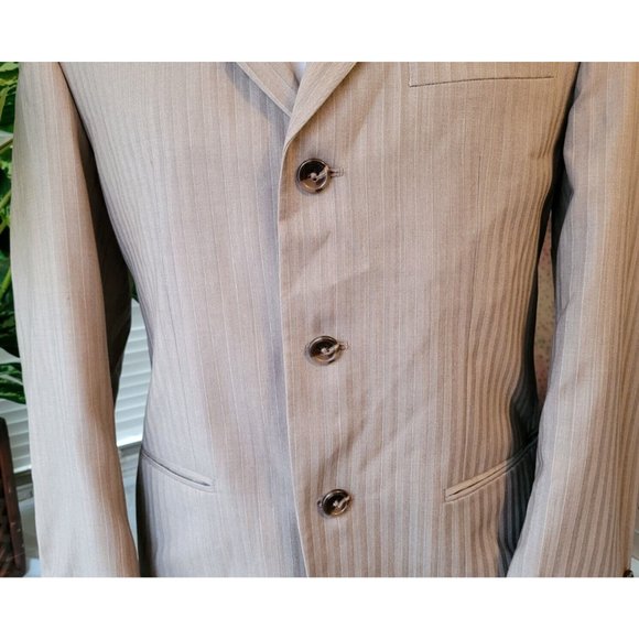 Michael Kors Men's 36S Sport Coat Jacket 100% Wool Beige 3-Button/Two-Vent B536 - Picture 11 of 12